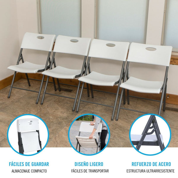 Lifetime Taitettava Tuoli 4 kpl Valkoinen