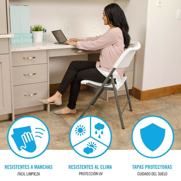 Lifetime Taitettava Tuoli 4 kpl Valkoinen