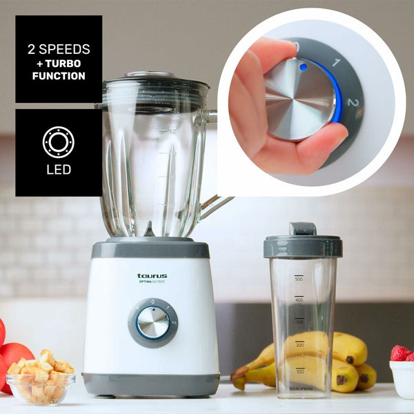 Taurus Kuppiblenderi 1500W, 1,5L, Valkoinen/Musta - Vuodevaatteet.fi