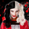 Valkoinen Harlekiini Halloween Peruukki