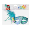 Sininen Karnevaalinaamio Höyhenillä