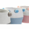 DKD Home Decor Korisetti Pompomit Puuvilla ja Puu