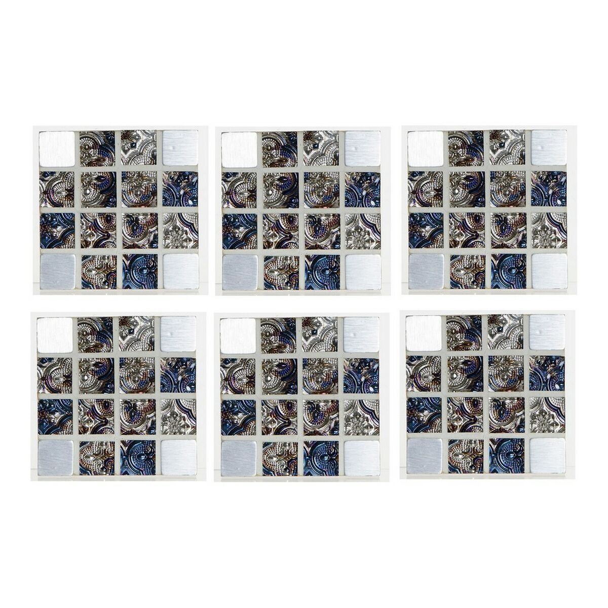 DKD Home Decor Lasinaluset Hartsi ja Puu, 6 kpl