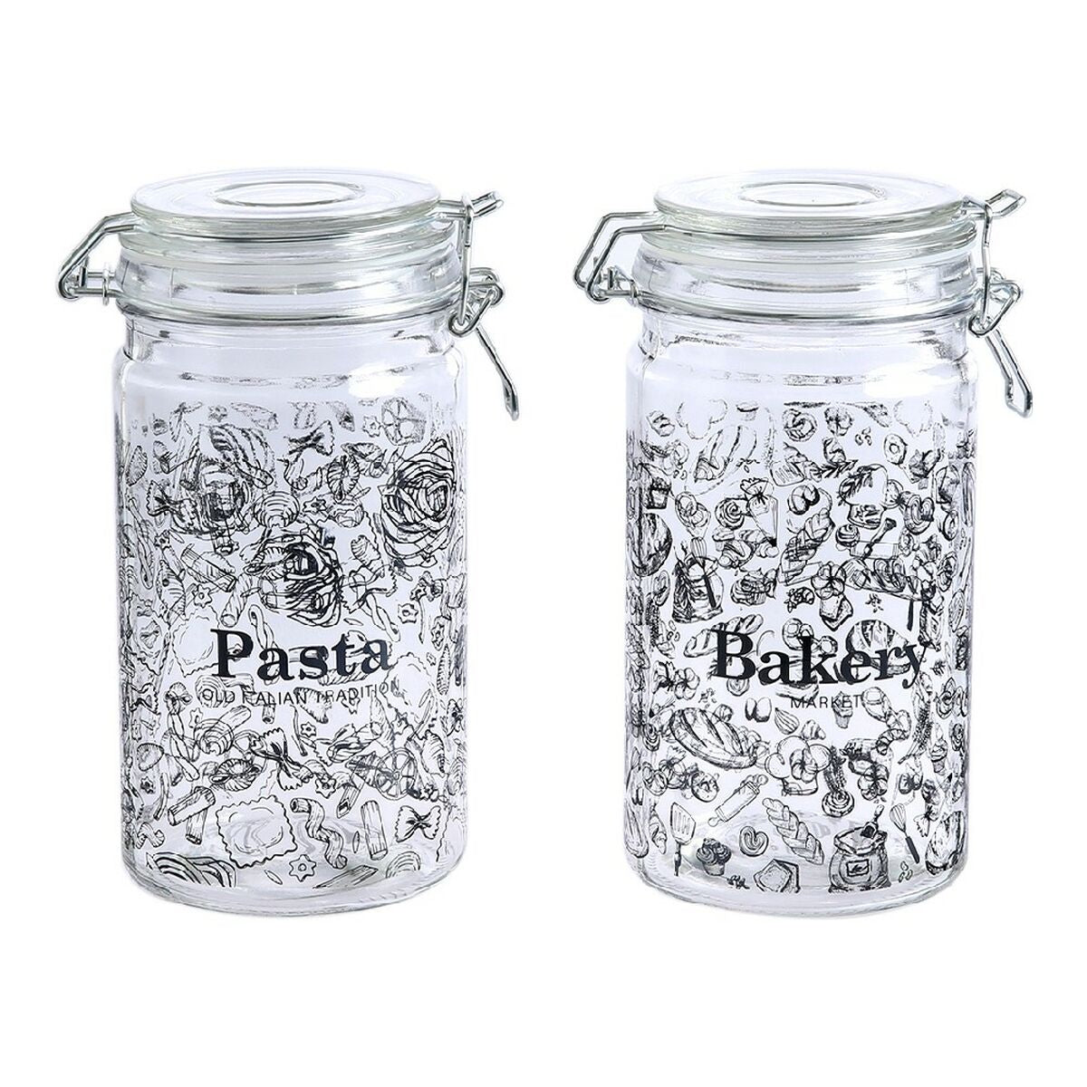 DKD Home Decor Kristallipurkki 1 L, 2 kpl