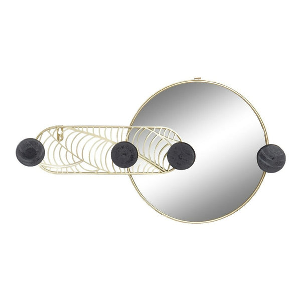 Seinäpeili DKD Home Decor Musta Kullattu