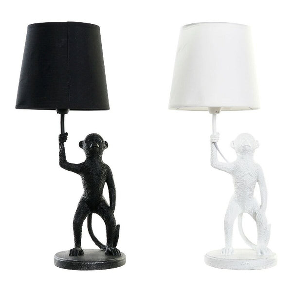 DKD Home Decor Apina Pöytälamppu, Valkoinen ja Musta