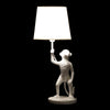 DKD Home Decor Apina Pöytälamppu, Valkoinen ja Musta