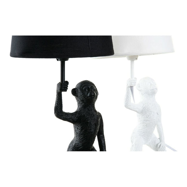 DKD Home Decor Apina Pöytälamppu, Valkoinen ja Musta