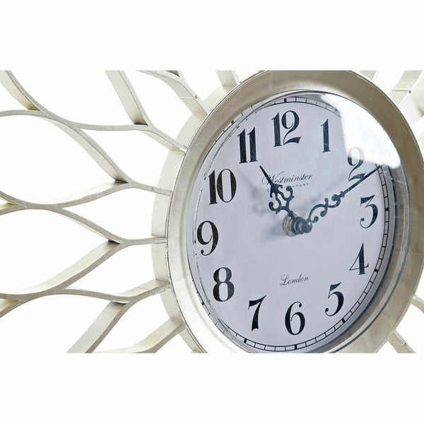 Seinäkello DKD Home Decor Samppanja ja Hopea