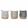 DKD Home Decor Pyykkikori 3 kpl Beige Harmaa Vaaleanruskea
