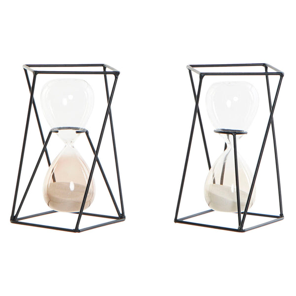 DKD Home Decor Tiimalasi Musta Meripihka Terrakotta