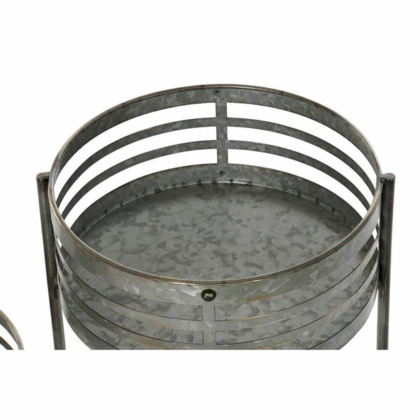 Kasviteline DKD Home Decor 3-in-1 Harmaa Metalli