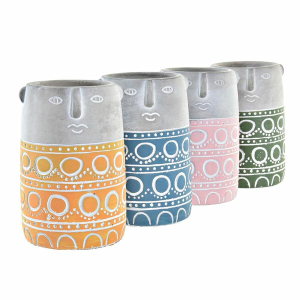 Kasvot Kukkaruukut DKD Home Decor 4-osainen Setti