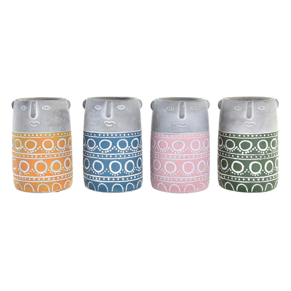 Kasvot Kukkaruukut DKD Home Decor 4-osainen Setti