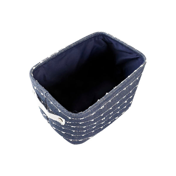 DKD Home Decor Korisetti 3 Kappaletta Valkoinen ja Laivastonsininen