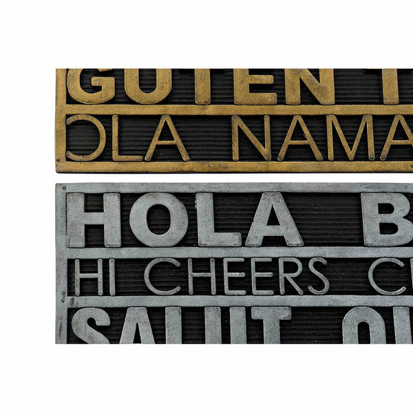 Kynnysmatto DKD Home Decor, Hopea ja Kulta, 2 osaa