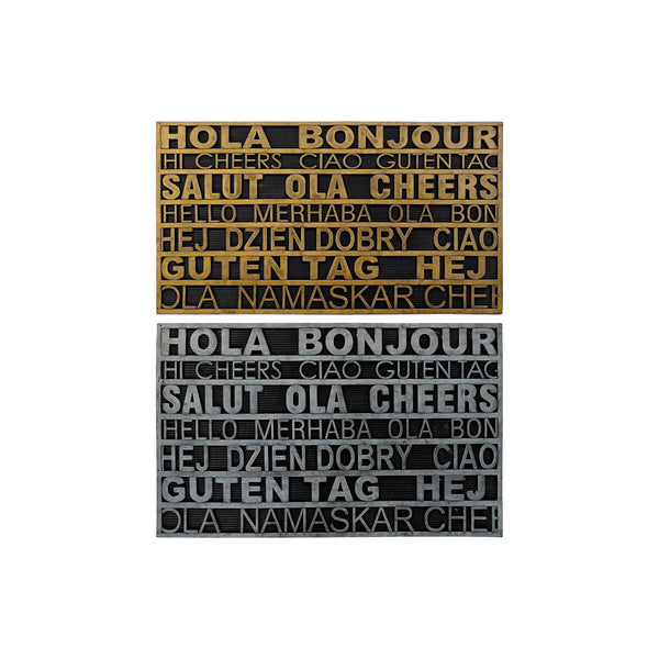Kynnysmatto DKD Home Decor, Hopea ja Kulta, 2 osaa