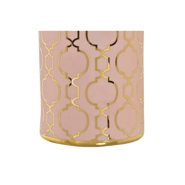 Posliinimaljakko DKD Home Decor 36 cm Pinkki Kullattu