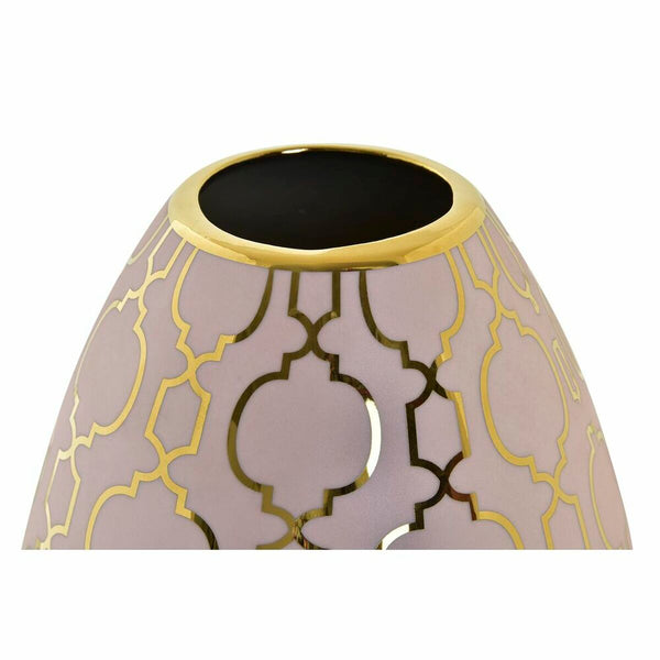 DKD Home Decor Posliinimaljakko Pinkki Kullattu