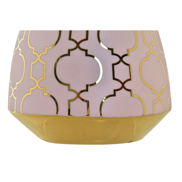 DKD Home Decor Posliinimaljakko Pinkki Kullattu