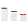 DKD Home Decor Akaasia ja Lasipurkit 3 kpl