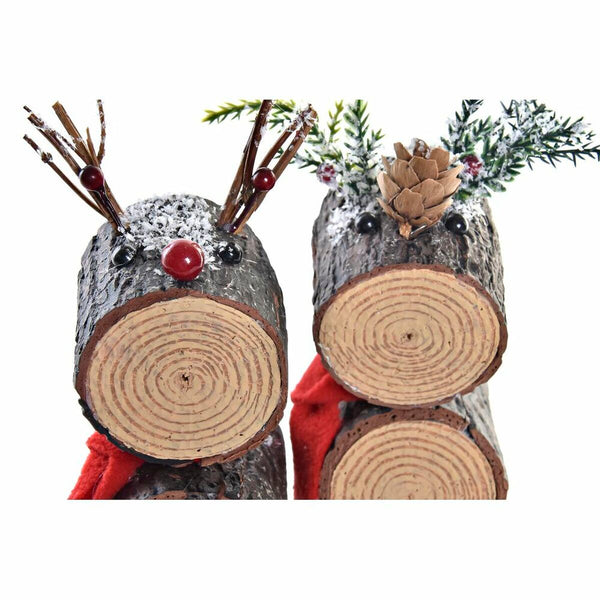 DKD Home Decor Joulukoriste Glitter Poro Koivusta