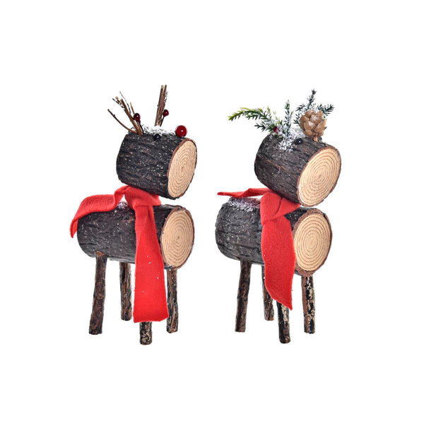 DKD Home Decor Joulukoriste Glitter Poro Koivusta