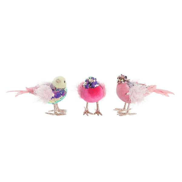 Joulukuusen koristeet DKD Home Decor lintu 3 kpl