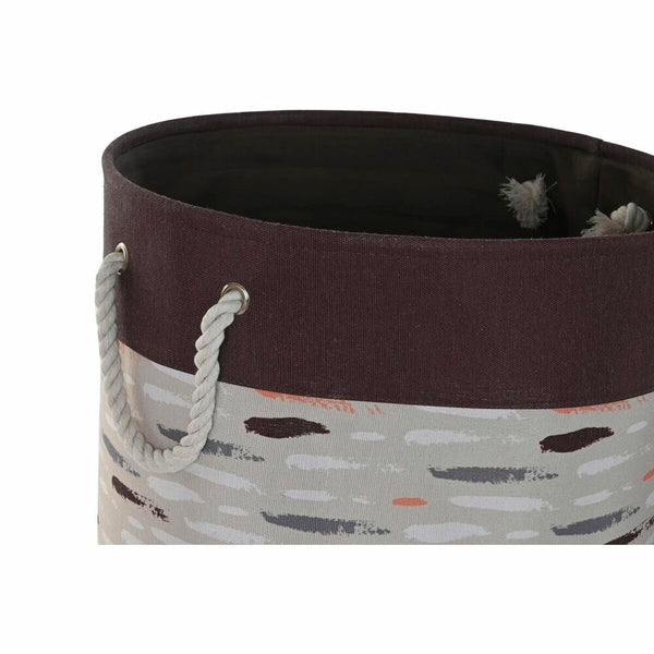 Pyykkikori DKD Home Decor 3-osainen Harmaa Oranssi