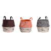 Pyykkikori DKD Home Decor Harmaa Oranssi 3 osaa