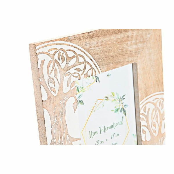 Kuvakehys Mangopuusta Valkoinen Ruskea DKD Home Decor