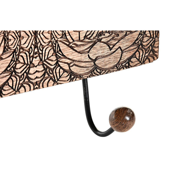Seinänaulakko DKD Home Decor Mangopuu ja Metalli Buddha
