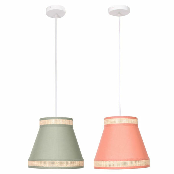 DKD Home Decor Rottinkikattolamppu 28 cm Oranssi ja Vihreä