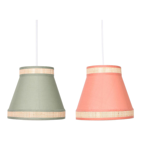 DKD Home Decor Rottinkikattolamppu 28 cm Oranssi ja Vihreä