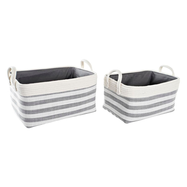 Korisetti DKD Home Decor Raidat Harmaa 40x30x23 cm