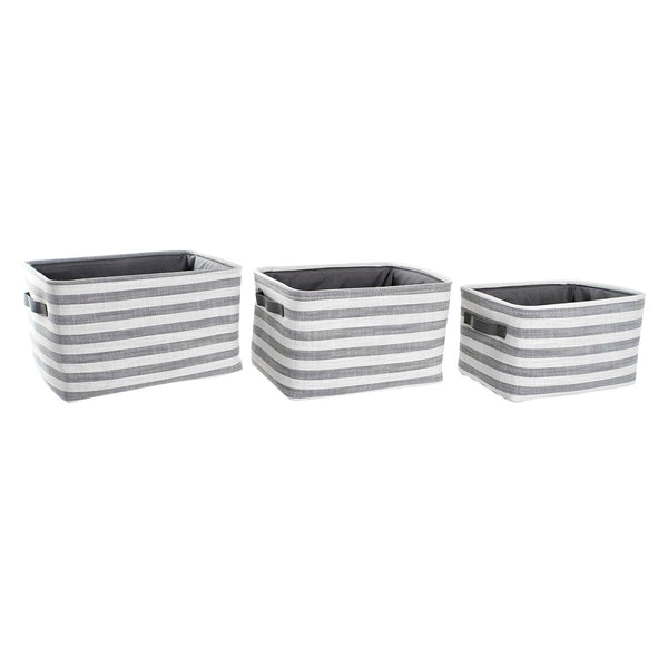 DKD Home Decor Korisetti Valkoinen Harmaa 3 Kpl