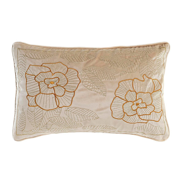 Kullattu Kukkatyyny DKD Home Decor 50x30 cm