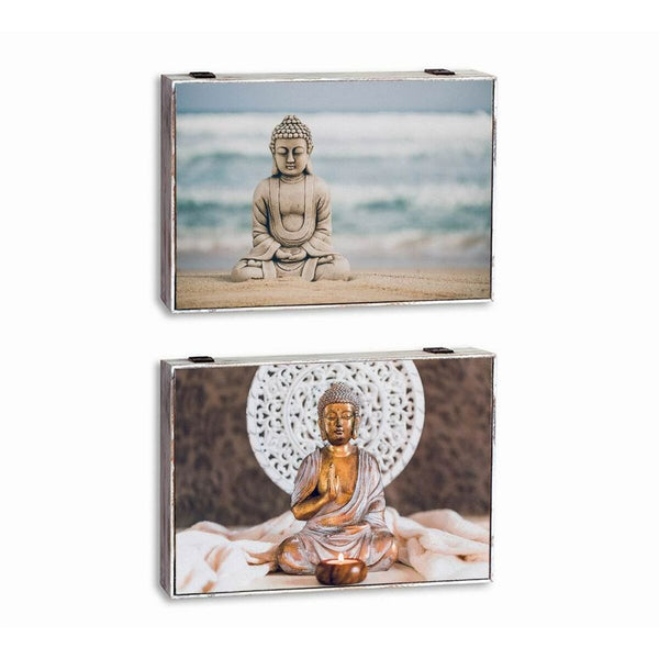 Buddha Koristerasia Monivärinen Puu MDF 2 osaa