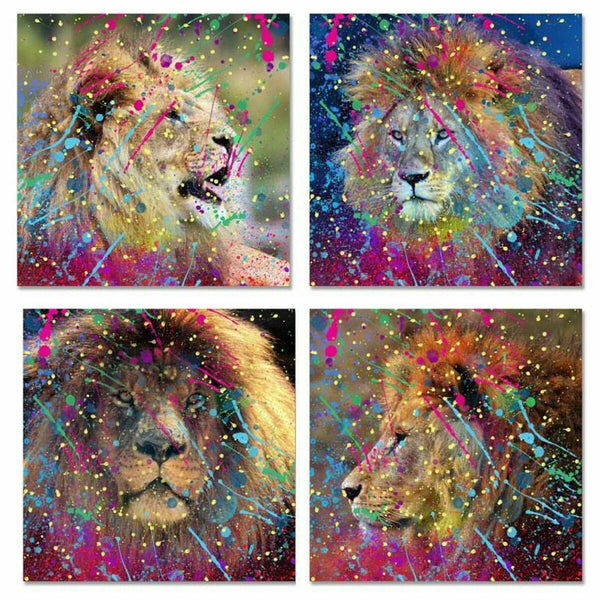 Käsinmaalattu Leijonataulu 80x80 cm
