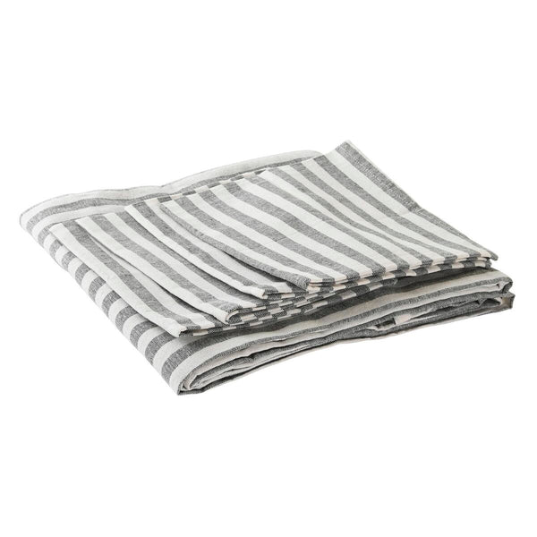 DKD Home Decor pöytäliina ja lautasliinat, harmaa