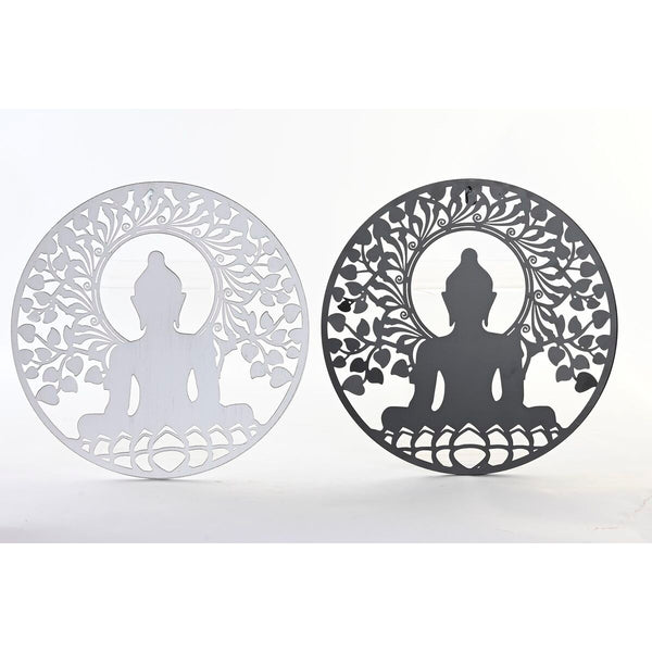 Buddha Seinäkoriste Metalli 2-osainen