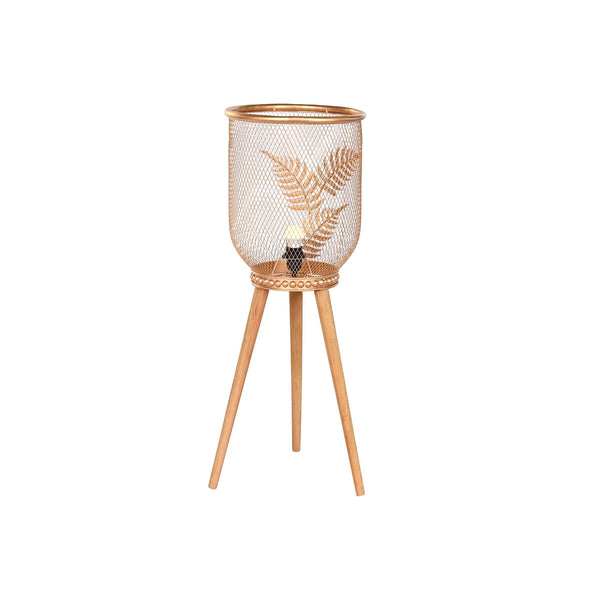 Kullattu Pöytälamppu DKD Home Decor Mäntypuulla