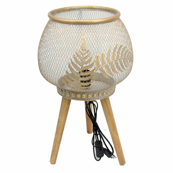 DKD Home Decor Kullattu Pöytälamppu Puu ja Metalli