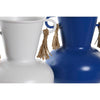 DKD Home Decor Metallinen Maljakko, Valkoinen ja Laivastonsininen, 2 kpl