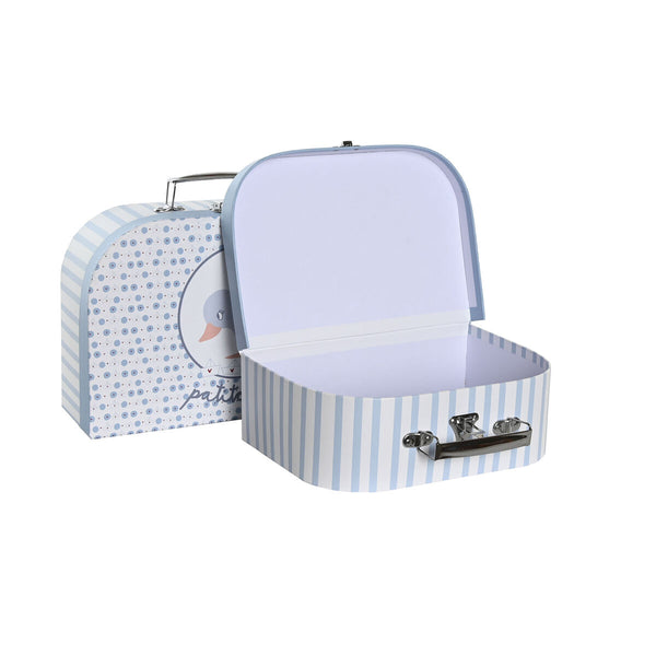 Koristerasiasetti DKD Home Decor Sininen Metalli