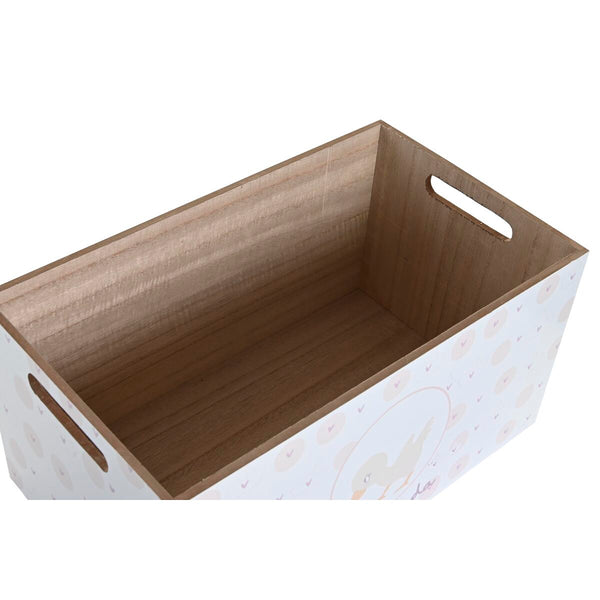 DKD Home Decor Säilytyslaatikko Kannella Sininen ja Pinkki