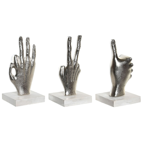 Hopeinen DKD Home Decor koristehahmo 3 osaa
