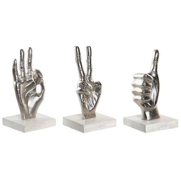 Hopeinen DKD Home Decor koristehahmo 3 osaa