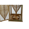 Kullattu Metallilyhty Kasvilehtikuvio 16,5 x 16,5 x 50 cm