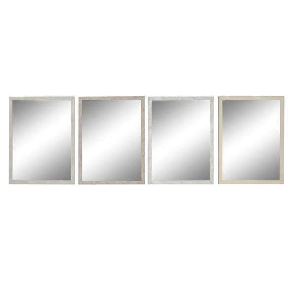 DKD Home Decor Seinäpeili Valkoinen Beige Harmaa 56x76 cm